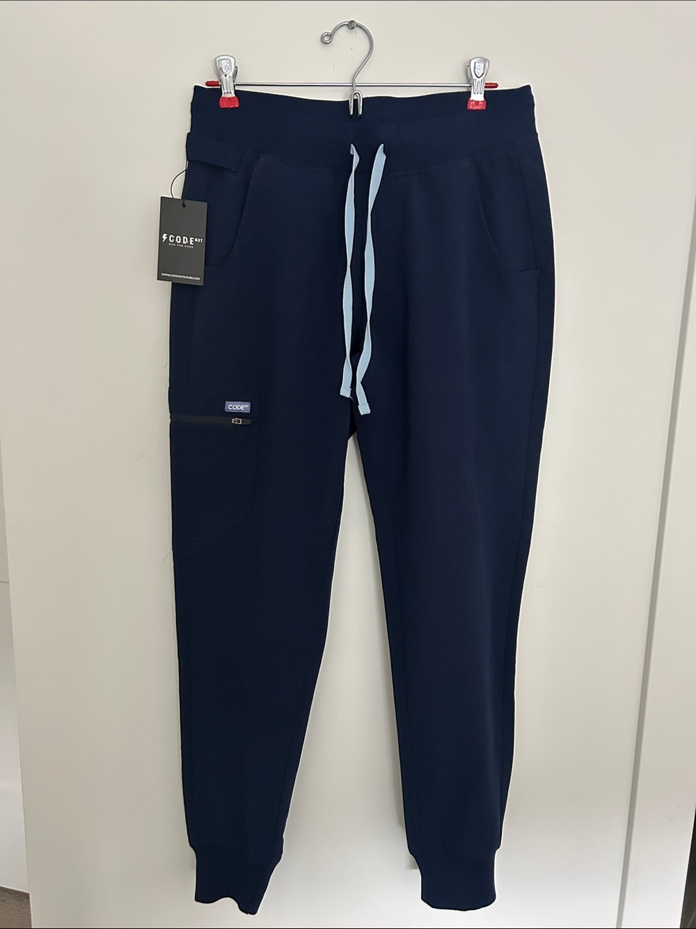 NWT Code NXT Cargo Scrub Pants Navy Blue Yoga Waistband
Size-Small